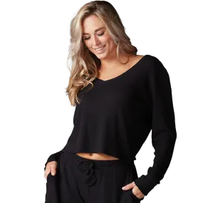 Women's Lounge Waffle Long Sleeve Top LowBulkFabric