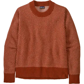 Smooth Edge Binding warm fleece Women's Recycled Wool-Blend Crewneck Sweater