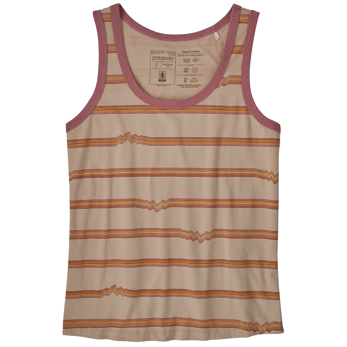Women's Ridge Rise Stripe Repeat Organic Tank Top Joy Mood ThermalInsulated
