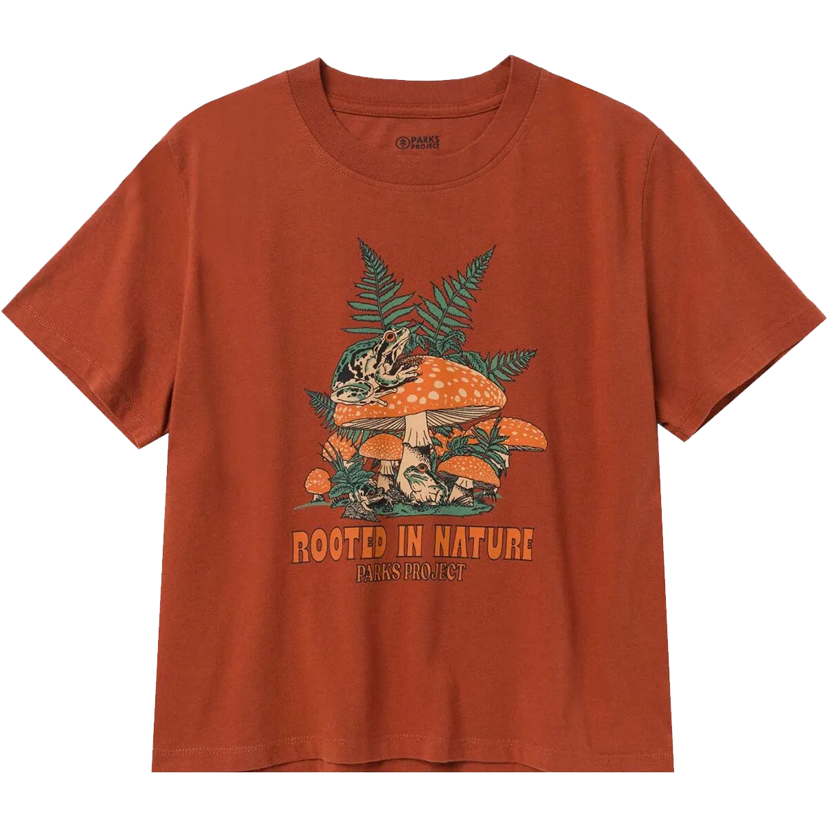 Women's Rooted in Nature Ferns Boxy Tee OdorResistantClothing Design Glow