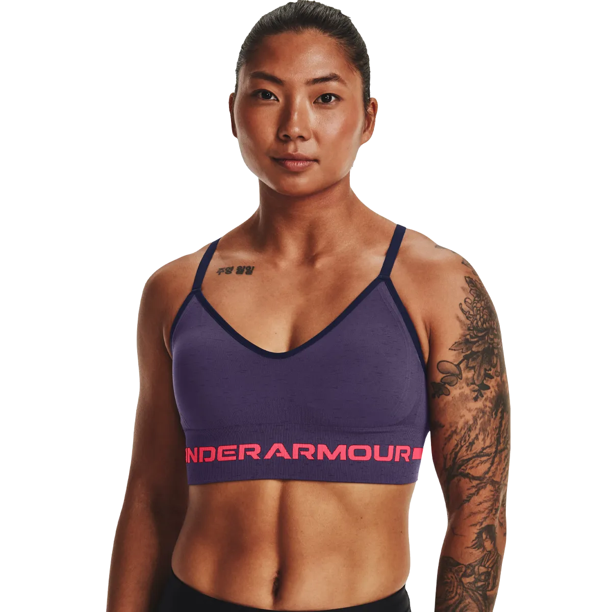 Women's Seamless Low Long Bra FormFitting Cut SplitHemDesign