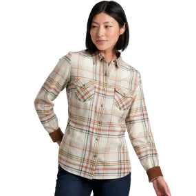 Shape Hug DoubleLayeredEdging Women's Tess Flannel Long Sleeve Shirt