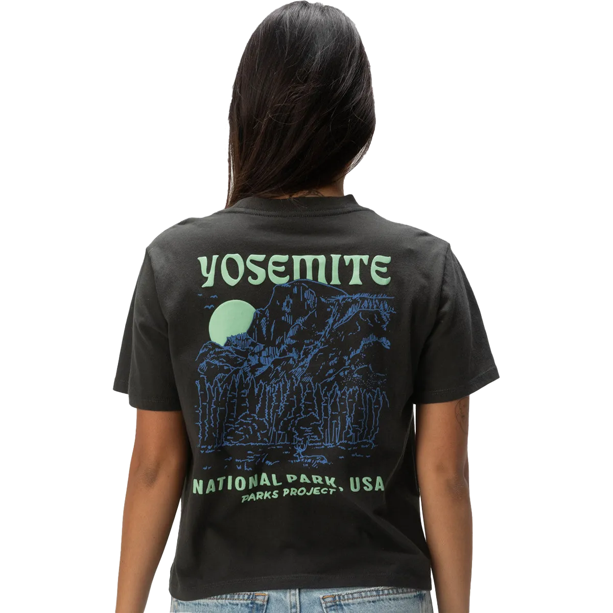 Village Charm ComfortStretch Women's Yosemite Puff Print Short Sleeve Boxy Tee