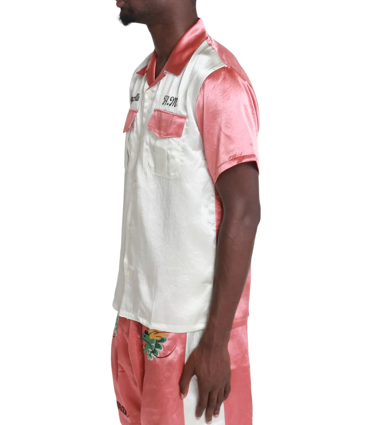 Human Made Yokosuka Short Sleeve Shirt Pink MatteFinishTexture