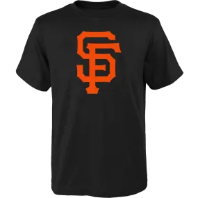 PreShrunkFabric HypoallergenicYarn Youth Giants Primary Logo Short Sleeve Tee