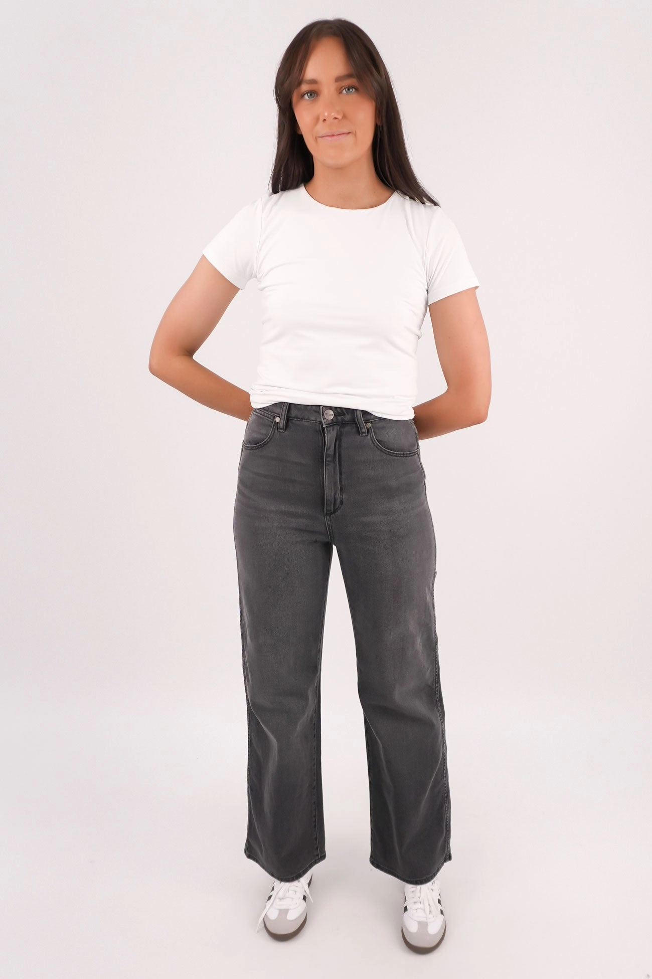 Hi Bells Jean Highway Black Petite Office Wear Weekend Warrior Trend Setter Reinforced Pockets