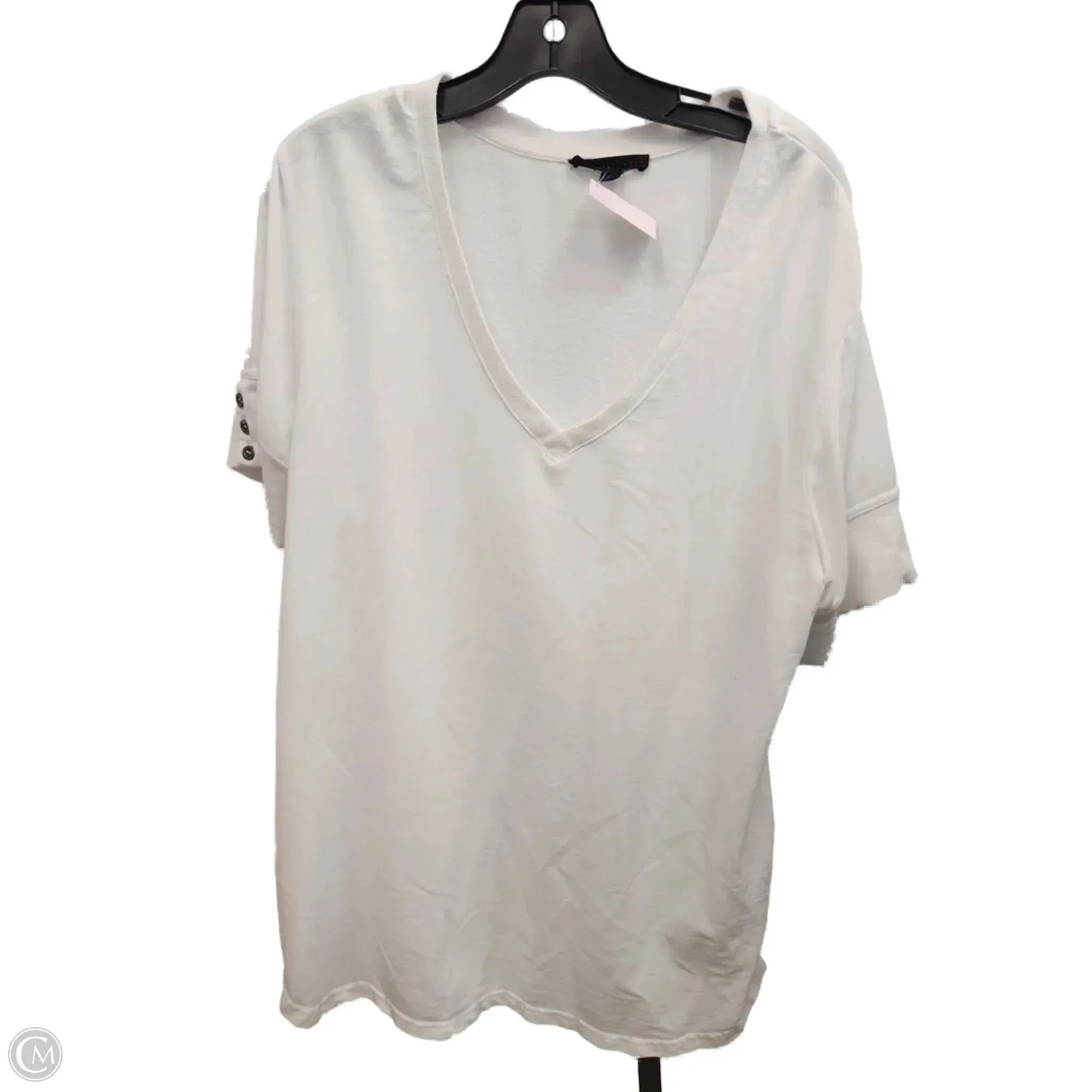 Multi Panel Cut Top Short Sleeve By Jane And Delancey In White, Size: 1x