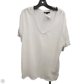 Multi Panel Cut Top Short Sleeve By Jane And Delancey In White, Size: 1x