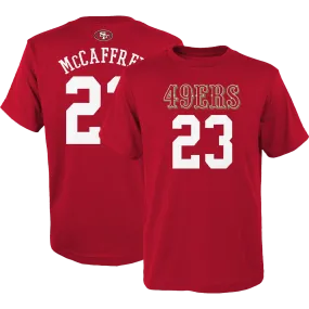 Youth 49ers Mainliner Name & Number Tee - McCaffrey Ergonomic Cut