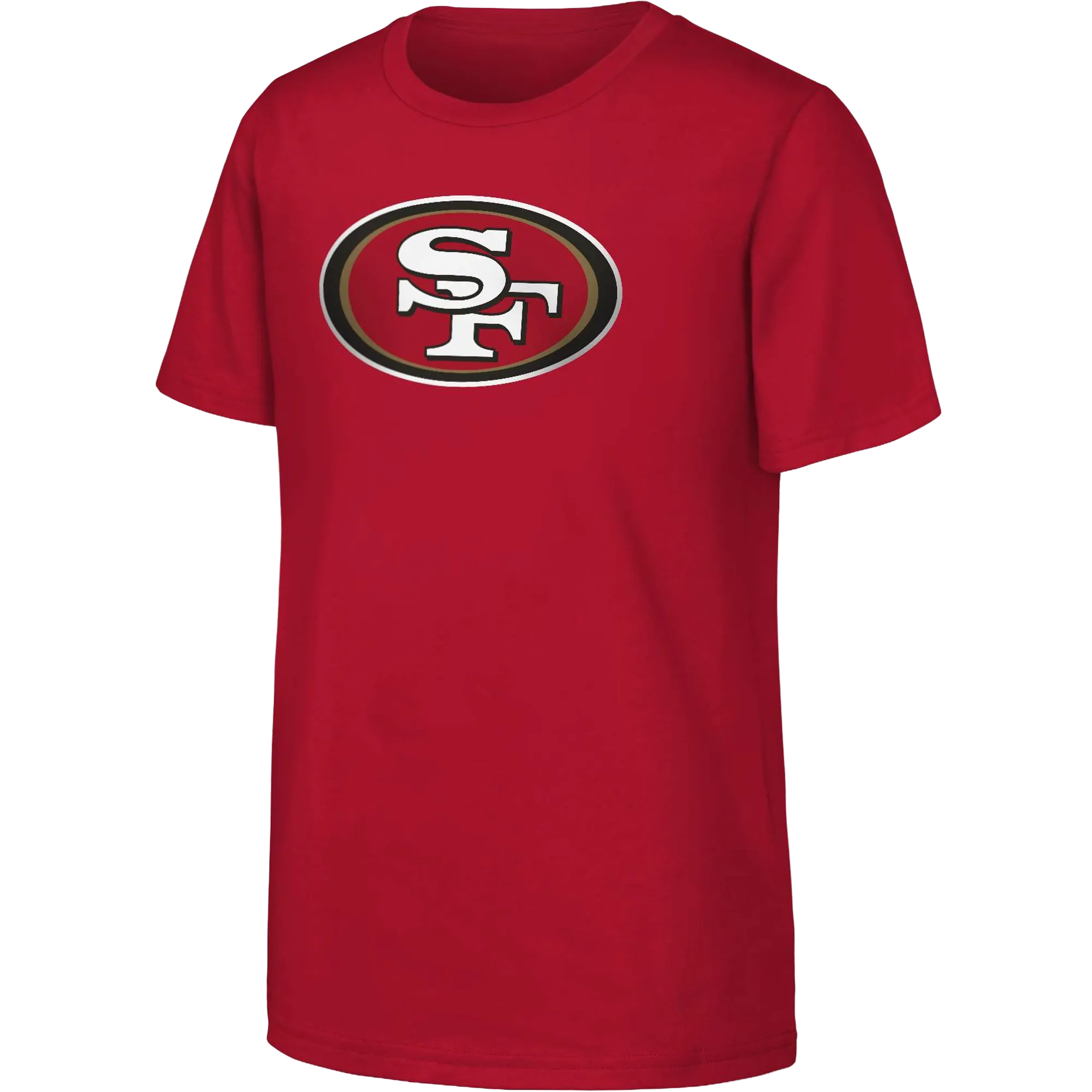 Youth 49ers Primary Logo Short Sleeve Cotton Tee HypoallergenicMaterial